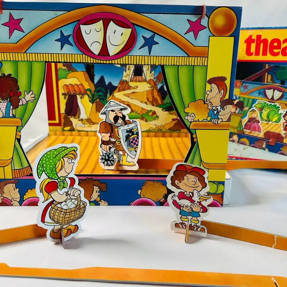 Vintage 80s Theatre Dual-Sided Medieval Fairy Tale Set Made in Spain